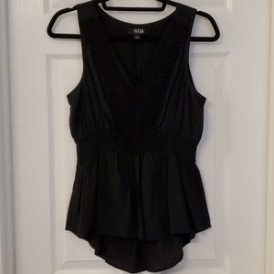 a.n.a. gathered waist black top